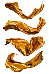 Abstract gold satins on white background