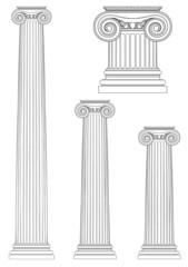 Obraz na płótnie Canvas set of ionic column , vector drawing