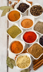 Assortment of powder spices