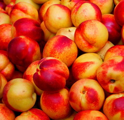 peaches for sale at vegetable market