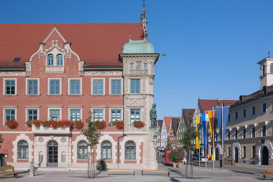 Allg&auml;u, Mindelheim, Marienplatz, Rathaus, Maximilianstra&szlig;e