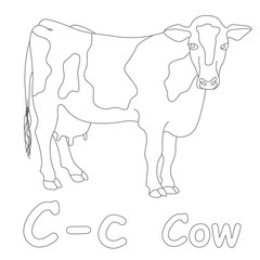 C for Cow Coloring Page
