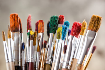 Fototapeta premium Paints and brushes