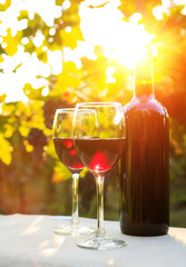 Two glasses of red wine