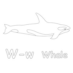 W for Whale Coloring Page