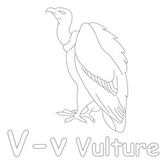 V for Vulture Coloring Page