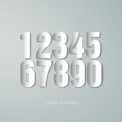 set of vector paper numerals