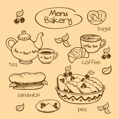 Bakery menu. Vector illustration.