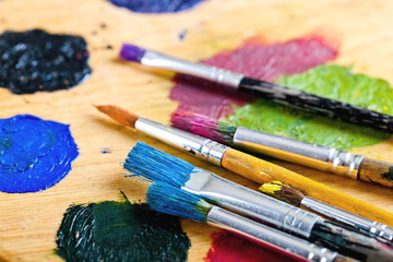 Obraz premium Paints and brushes