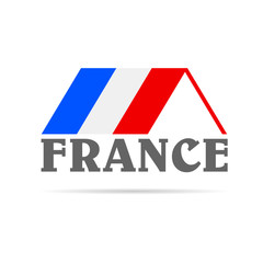 house illustration with flag of France