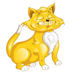Cartoon cat with happy smile