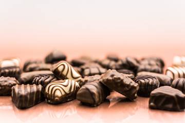 Chocolate pralines background