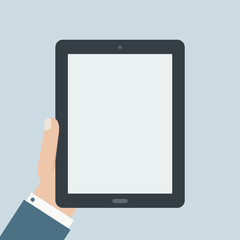 blank tablet holding flat design