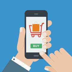 mobile shopping but flat design