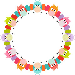 Owl Round Frame