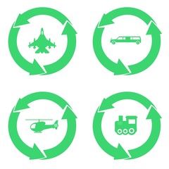 Transports dans 4 symboles recyclage