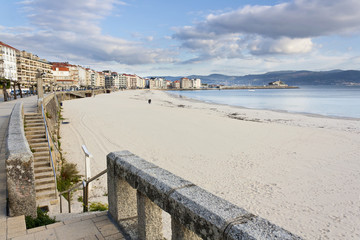 Boardwalk of Silgar beach on Sanxenxo