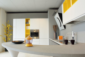 Beautiful yellow and white kitchen
