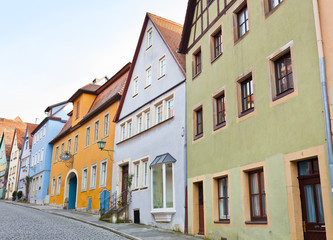 Fototapeta na wymiar Typical houses in Rothenburg ob der Tauber