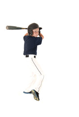 young baseball player batting waiting for a pitch