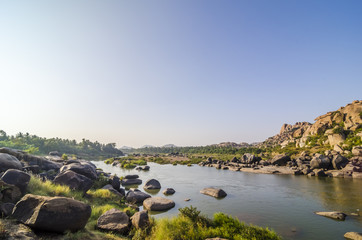 Fototapeta na wymiar Tungabhadra river near Hampi