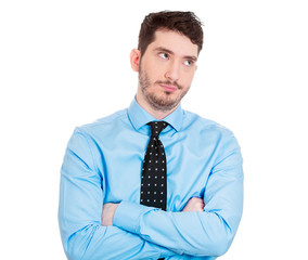 Grumpy, annoyed, unhappy, business man