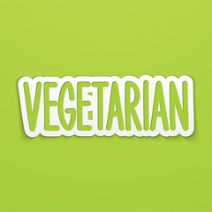 Vegetarian hand written lettering calligraphy. Vector