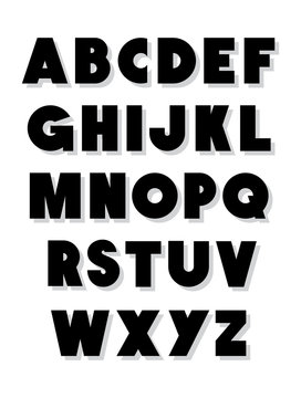 Bold alphabet font type. Vector alphabet