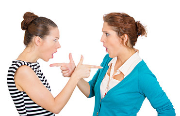Yelling, blaming each other mad women