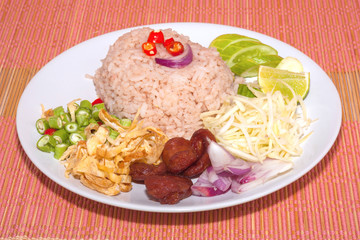 Fried rice with Shrimp paste, Thai style food.