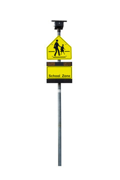 School Zone Warning Sign And Light