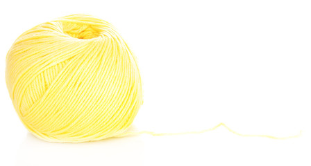 Knitting yarn isolated on white