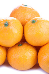 Ripe sweet tangerines, isolated on white