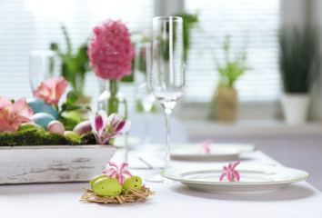 Beautiful holiday Easter table setting