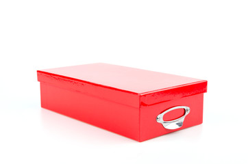 Red box isolated white background