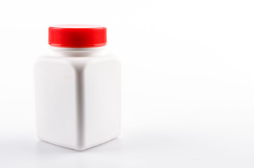 medicine bottle isolated white background