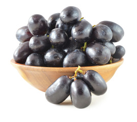 Dark grapes, Isolated on white background