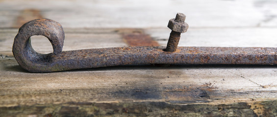 Rusty old door latch