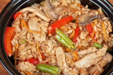 Rice chicken vegetable