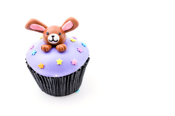 Easter cupcakes isolated white background