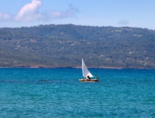 Obraz premium fishing boat in sea