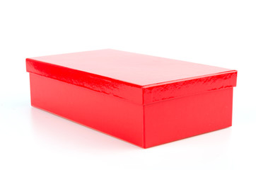 Red box isolated white background