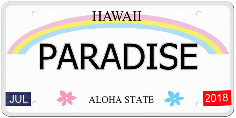 Paradise Hawaii License Plate