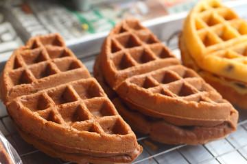 Sweet waffles at the market.