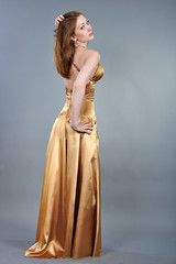 Fototapeta premium beautiful girl in a long dress