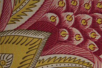 Closeup fabric with flower detail