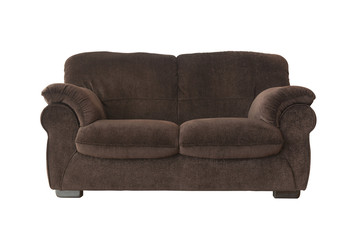 Light brown sofa (couch) isolated on white