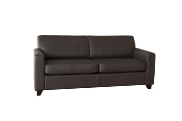 Light brown sofa (couch) isolated on white