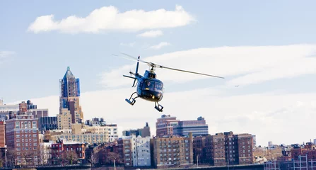 Wall murals Helicopter helicopter, Brooklyn, New York City, USA