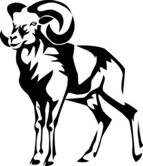 Naklejka premium stylized mouflon